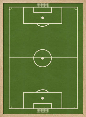 Green Soccer Field | Poster - Wood Frame Interior