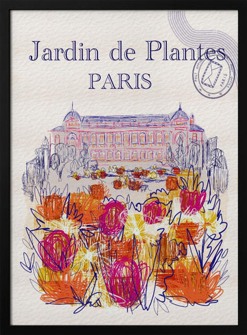 Jardin de Plantes Blooms | Poster - Black Metal Frame Interior