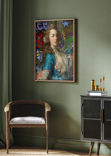 Rococo Lady Graffiti | Poster - Room Interior 2