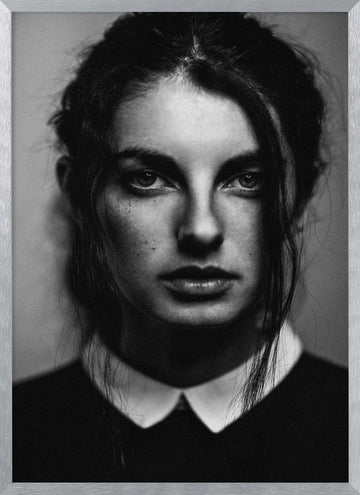 Intense Gaze Woman | Poster - Silver Frame Interior