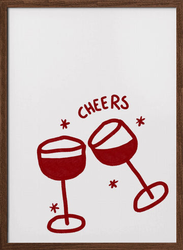 Cheers! | Poster - Walnut Frame Interior