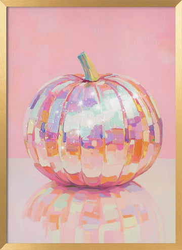 Iridescent Disco Pumpkin | Poster - Gold Frame Interior