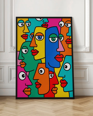 Colorful Abstract Faces | Poster - Room Interior 1