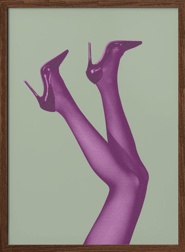 Vibrant Purple Legs | Poster - Walnut Frame Interior