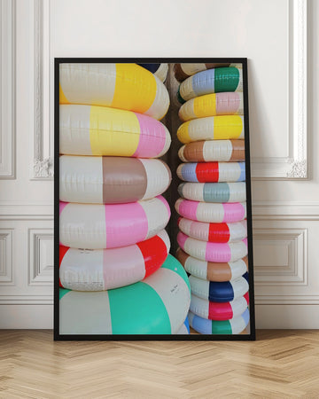 Colorful Stacked Pool Rings | Poster - Room Interior 1