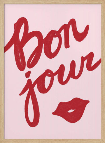 Bonjour Kiss | Poster - Wood Frame Interior