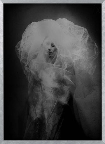 Veiled Ethereal Woman | Poster - Silver Frame Interior