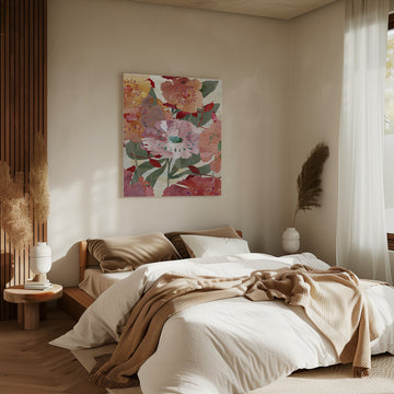 Colorful Watercolor Blooms | Canvas - Room Interior 2