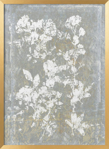 Faded Floral Silhouette | Poster - Gold Frame Interior
