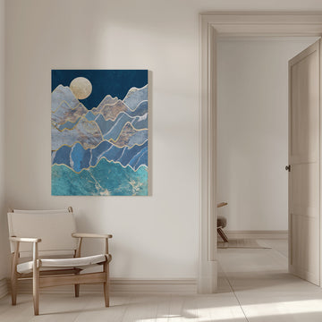 Golden Moon Mountains | Canvas - Room Interior 1