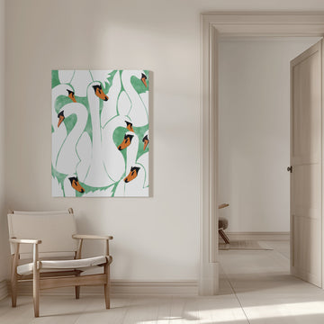 Graceful Swan Pattern | Canvas - Room Interior 1