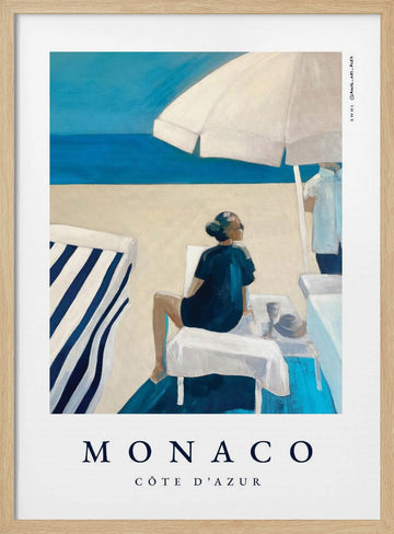 Monaco Beach Relaxation | Poster - Wood Frame Interior