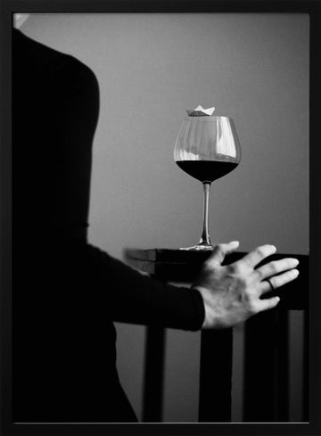 Mysterious Wine Boat | Poster - Black Metal Frame Interior