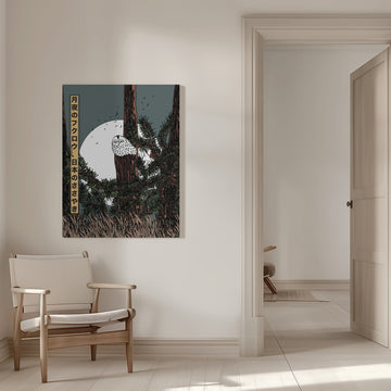 Japanese Moonlit Owl | Canvas - Room Interior 1