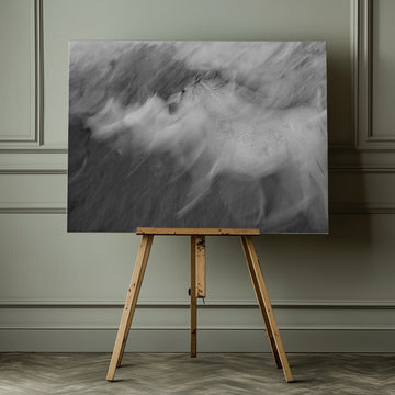 Dynamic White Horse | Canvas - Room Interior 1