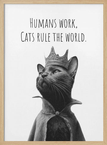 Majestic Cat King | Poster - Wood Frame Interior