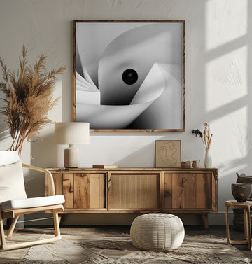 Black Sphere White Curves | Poster - Room Interior 2