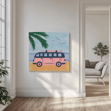 Pink Beach Camper | Canvas - Room Interior 1