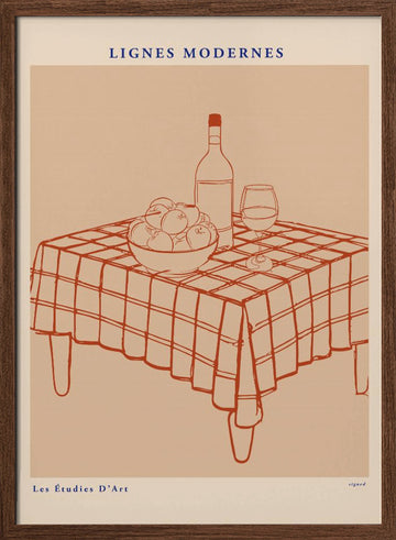 Lignesmodernesno08 | Poster - Walnut Frame Interior