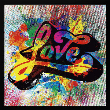 Colorful Love Splatter | Poster - Black Metal Frame Interior