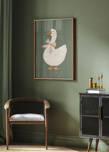 Pink Bow Goose | Poster - Room Interior 2
