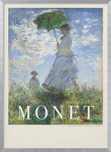 Woman With Parasol | Poster - Silver Frame Interior