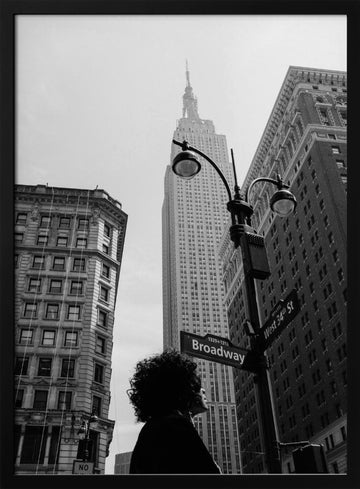 Empire State City Gaze | Poster - Black Metal Frame Interior