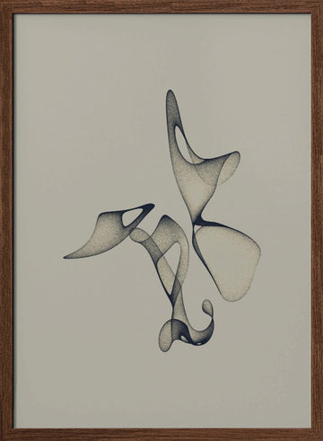 Fluid Abstract Forms | Poster - Walnut Frame Interior