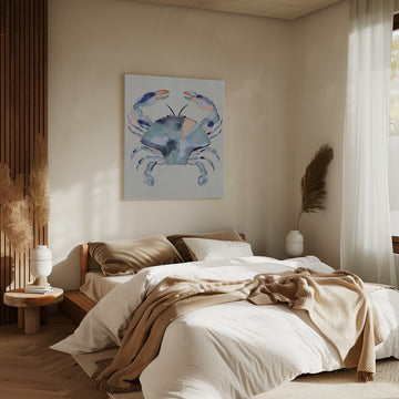 Coastal Blue Crab Painting | Canvas - Room Interior 2