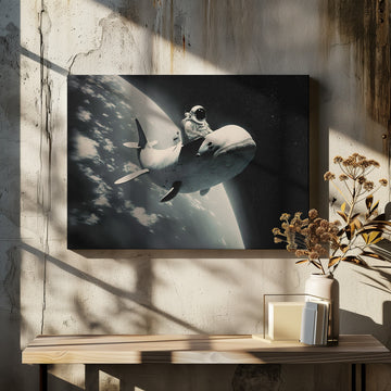 Cosmic Whale Ride | Canvas - Room Interior 2