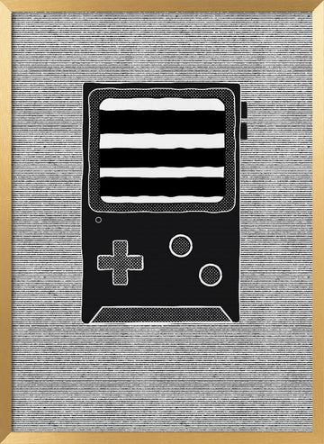 Retro Handheld Gaming Console | Poster - Gold Frame Interior