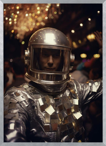 Futuristic Disco Man | Poster - Silver Frame Interior