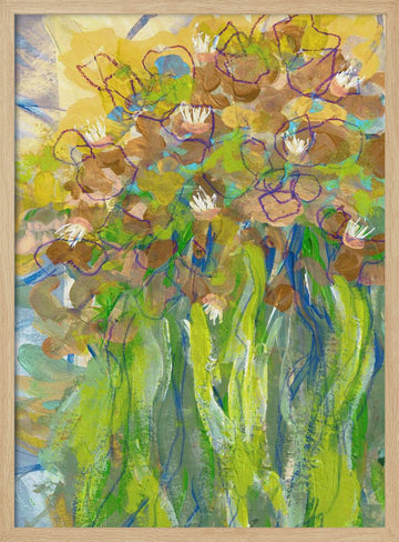 Vibrant Garden Blooms | Poster - Wood Frame Interior