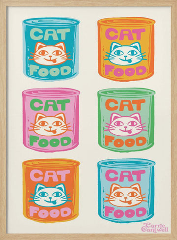 Pop Art Cat Food | Poster - Wood Frame Interior
