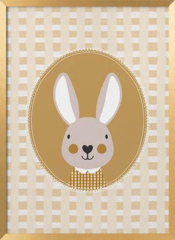 Whimsical Bunny Character | Poster - Gold Frame Interior