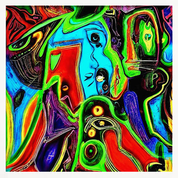 Vibrant Abstract Forms | Poster - White Frame Interior