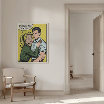 Crying Woman Anxiety Pop Art | Canvas - Room Interior 1