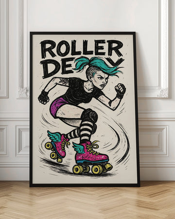 Rebel Roller Skater | Poster - Room Interior 1