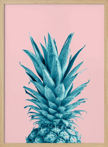 Vibrant Blue Pineapple | Poster - Wood Frame Interior