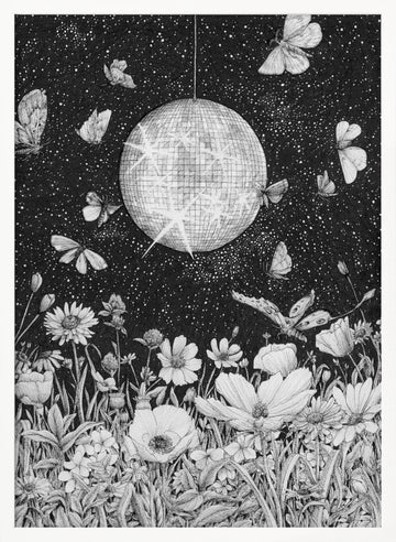 Starry Disco Garden | Poster - White Frame Interior