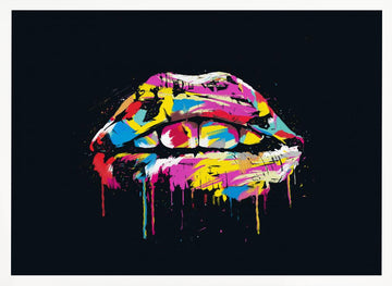 Colorful Lip Splash | Poster - White Frame Interior