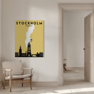 Stockholm Sweden Map | Canvas - Room Interior 1