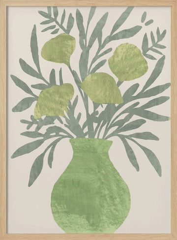 Olive Branch Vase | Poster - Wood Frame Interior