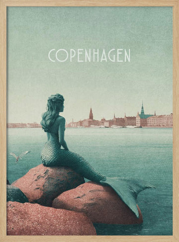 Copenhagen - Little Mermaid | Poster - Wood Frame Interior