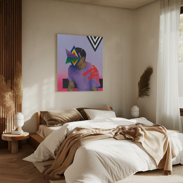 Colorful Geometric Portrait | Canvas - Room Interior 2