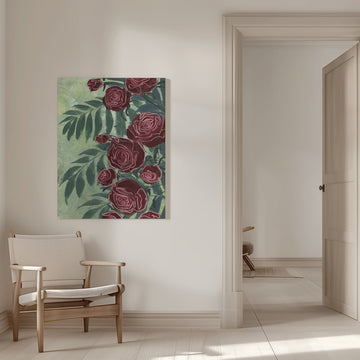 Dark Red Roses | Canvas - Room Interior 1