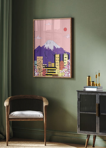 Mount Fuji City Sakura | Poster - Room Interior 2