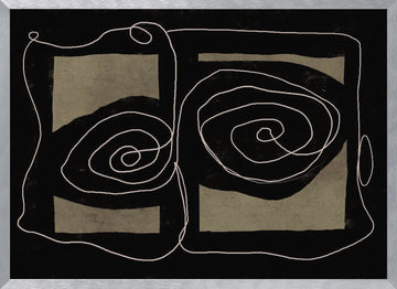 Dark Abstract Spirals | Poster - Silver Frame Interior