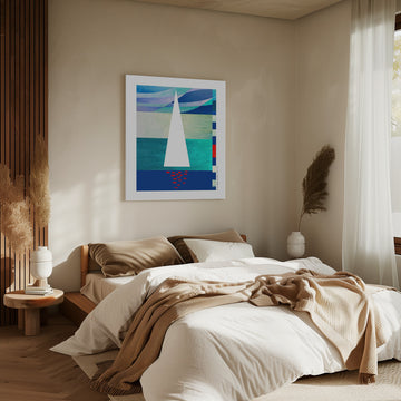 Minimalist Ocean Sail | Canvas - Room Interior 2