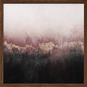 Golden Forest Mist | Poster - Walnut Frame Interior